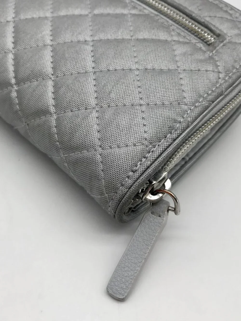 Vera Bradley Silver Microfiber RFID Turnlock Wallet